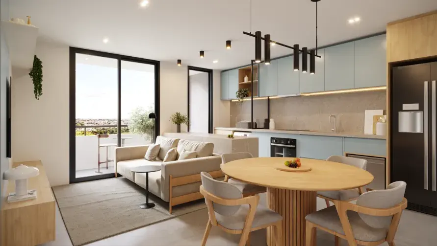 Living de apartamento de dois quartos do Liv Sintonia